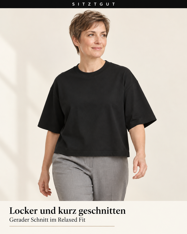 Sitztgut T-Shirt Schwarz - Passform