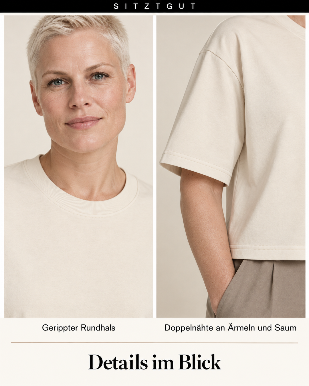 Sitztgut T-Shirt Natur - Details