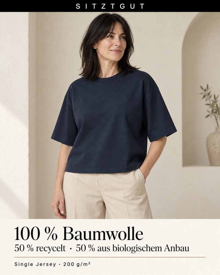 Sitztgut T-Shirt Marine - Material