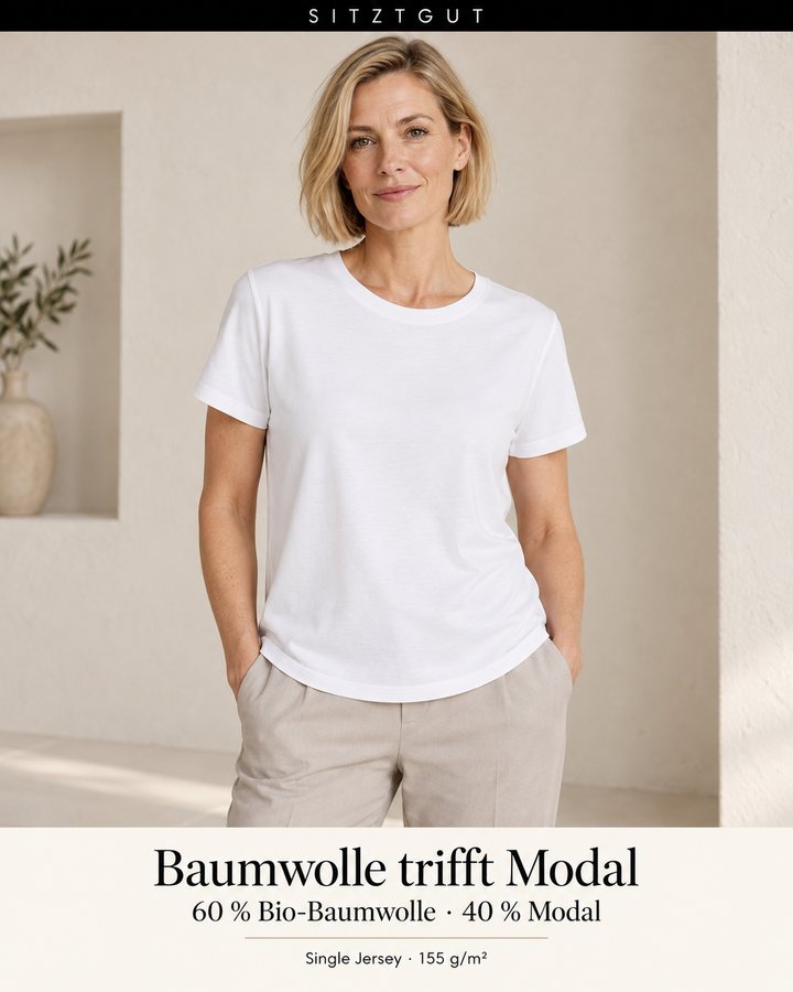 Sitztgut T-Shirt Weiß - Material