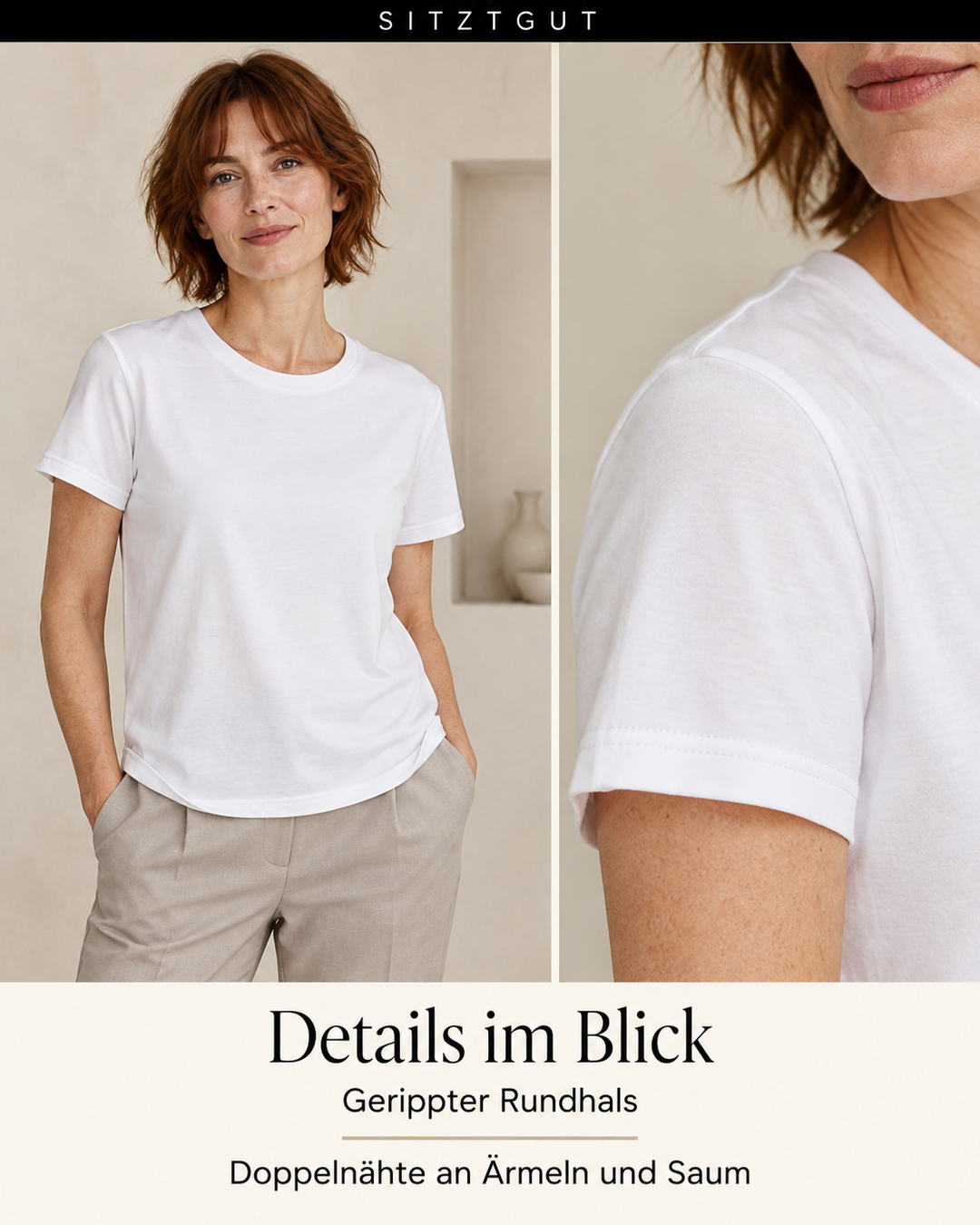 Sitztgut T-Shirt Weiß - Details