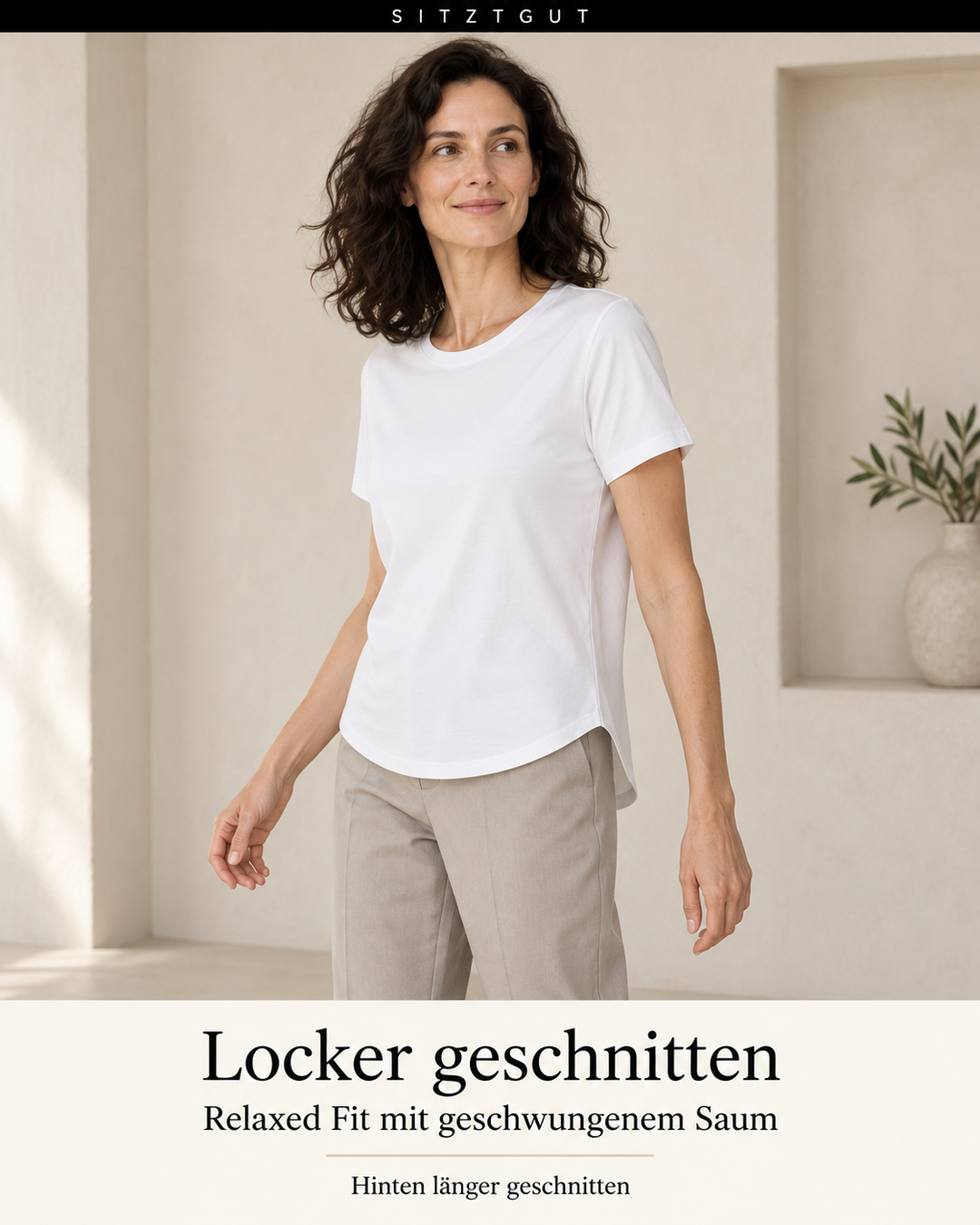 Sitztgut T-Shirt Weiß - Passform