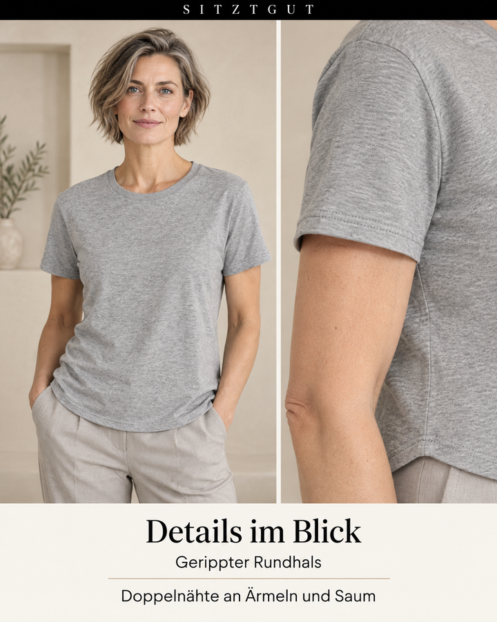 Sitztgut T-Shirt Grau meliert - Details