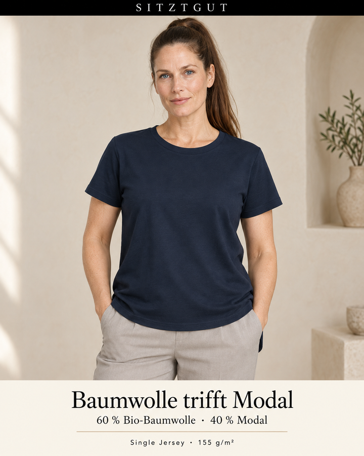 Sitztgut T-Shirt Marine - Material