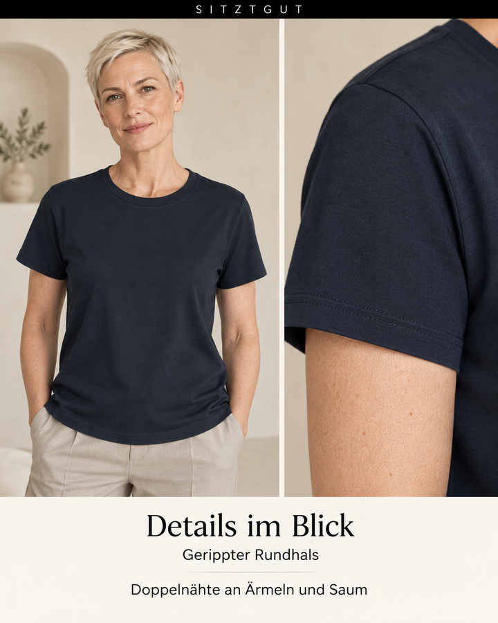 Sitztgut T-Shirt Marine - Details