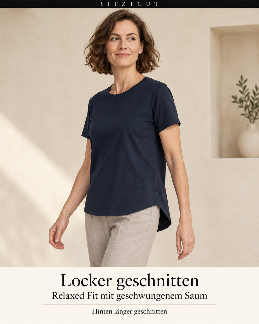Sitztgut T-Shirt Marine - Passform