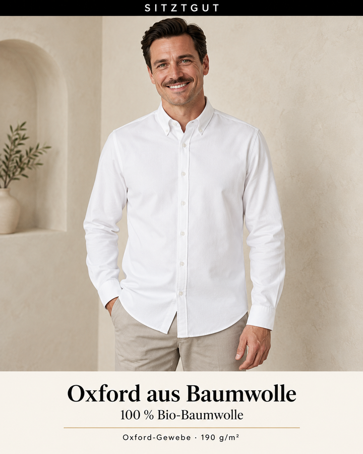 Sitztgut Langarmhemd Weiß - Material