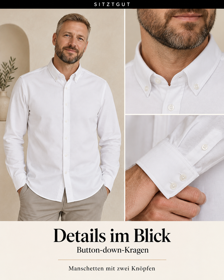Sitztgut Langarmhemd Weiß - Details