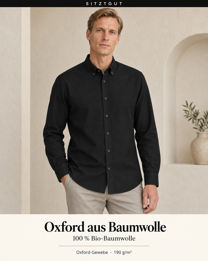 Sitztgut Langarmhemd Schwarz - Material