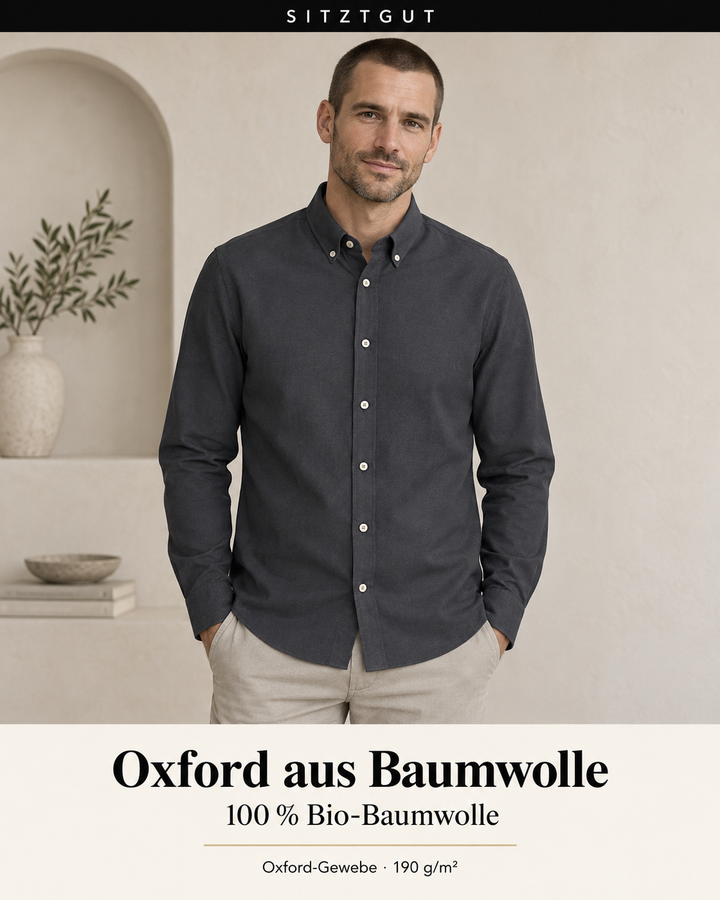 Sitztgut Langarmhemd Anthrazit - Material