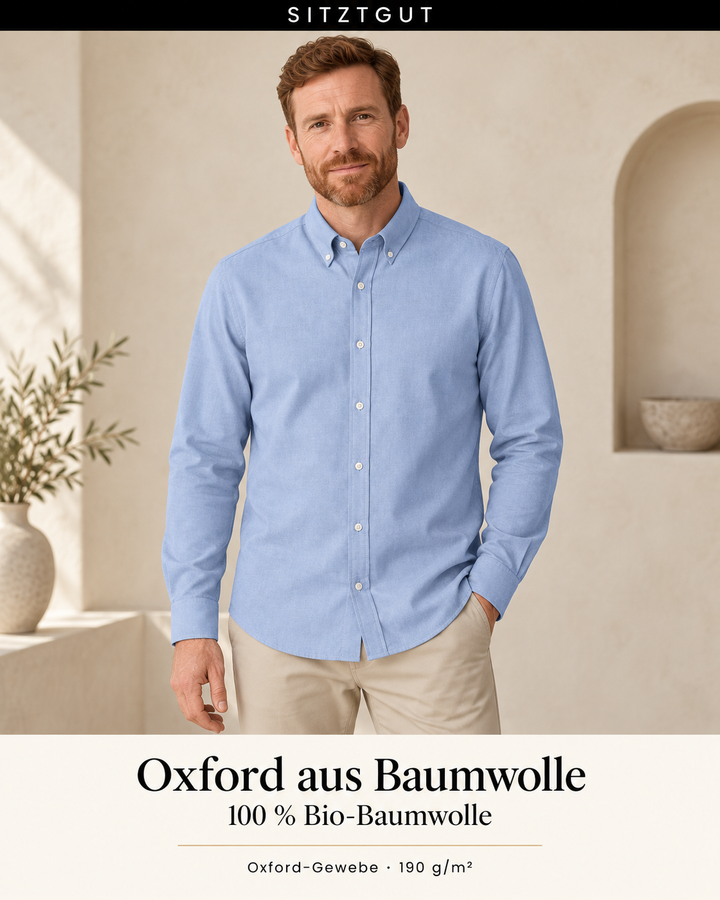 Sitztgut Langarmhemd Oxfordblau - Material