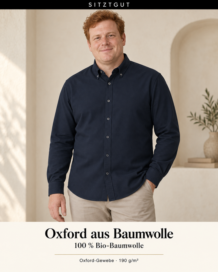 Sitztgut Langarmhemd Marine - Material