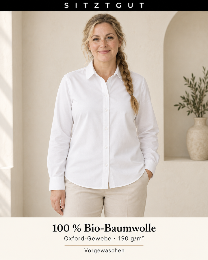 Sitztgut Hemdbluse Weiß - Material