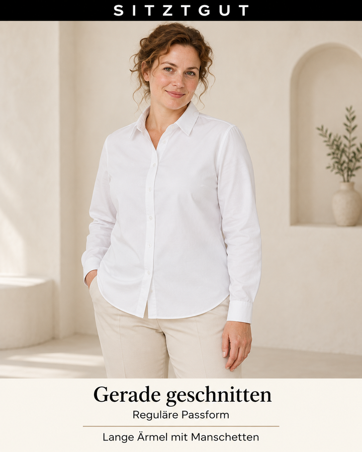 Sitztgut Hemdbluse Weiß - Passform