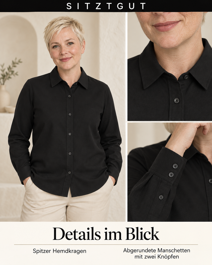 Sitztgut Hemdbluse Schwarz - Details