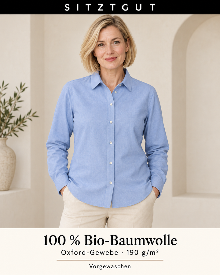Sitztgut Hemdbluse Oxfordblau - Material