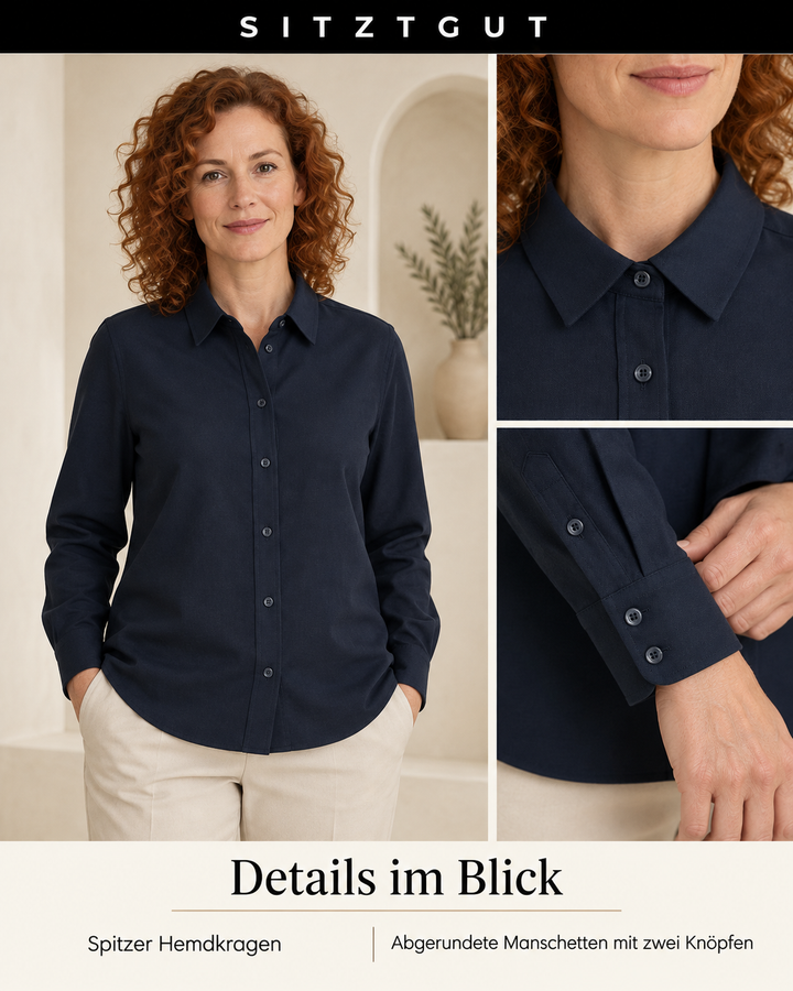 Sitztgut Hemdbluse Marine - Details