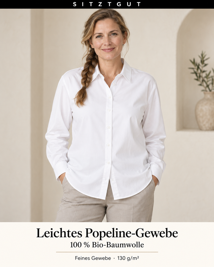 Sitztgut Hemdbluse Weiß - Material