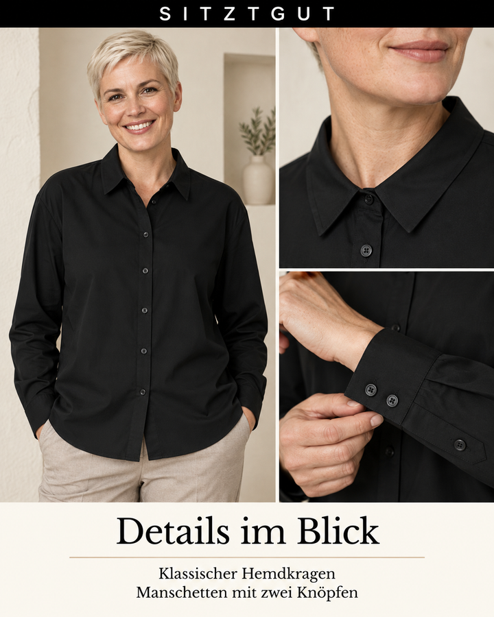 Sitztgut Hemdbluse Schwarz - Details
