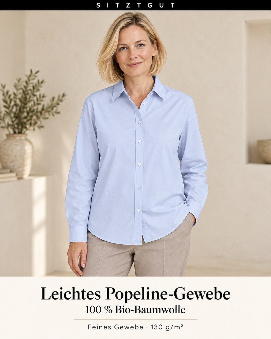 Sitztgut Hemdbluse Hellblau - Material
