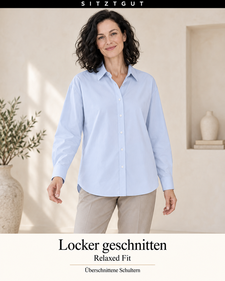 Sitztgut Hemdbluse Hellblau - Passform