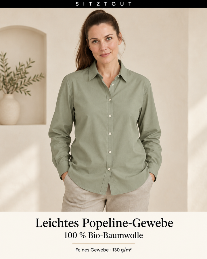 Sitztgut Hemdbluse Hellkhaki - Material