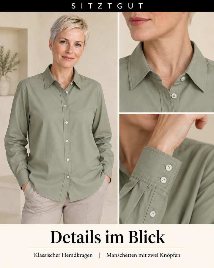 Sitztgut Hemdbluse Hellkhaki - Details