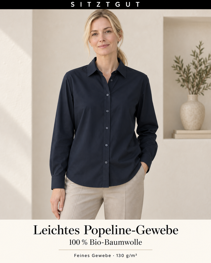 Sitztgut Hemdbluse Marine - Material
