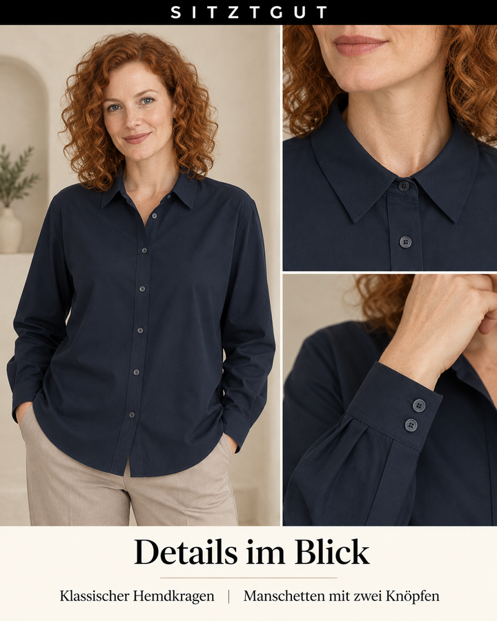 Sitztgut Hemdbluse Marine - Details