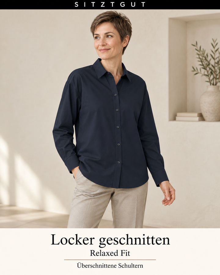 Sitztgut Hemdbluse Marine - Passform
