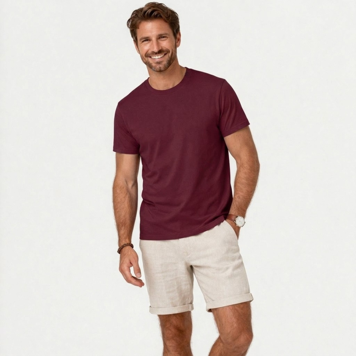 Casual Sitztgut T-Shirt  Rot aus Bio-Baumwolle