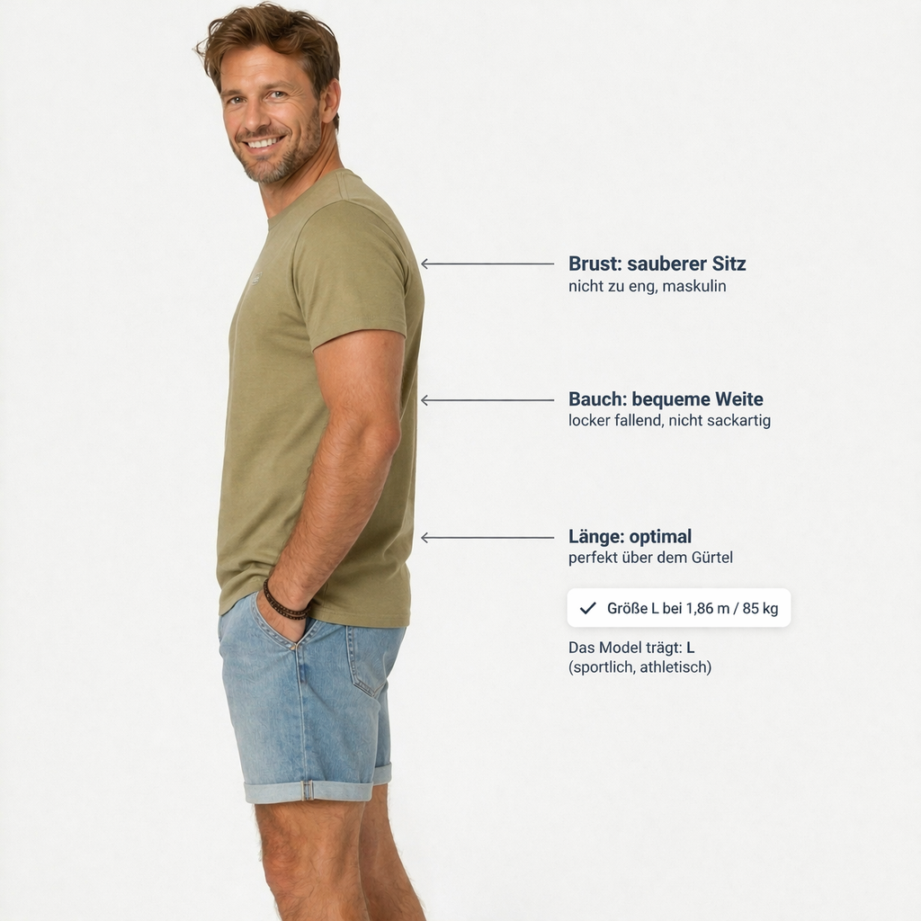 Casual Sitztgut T-Shirt Olive Grün aus Bio-Baumwolle