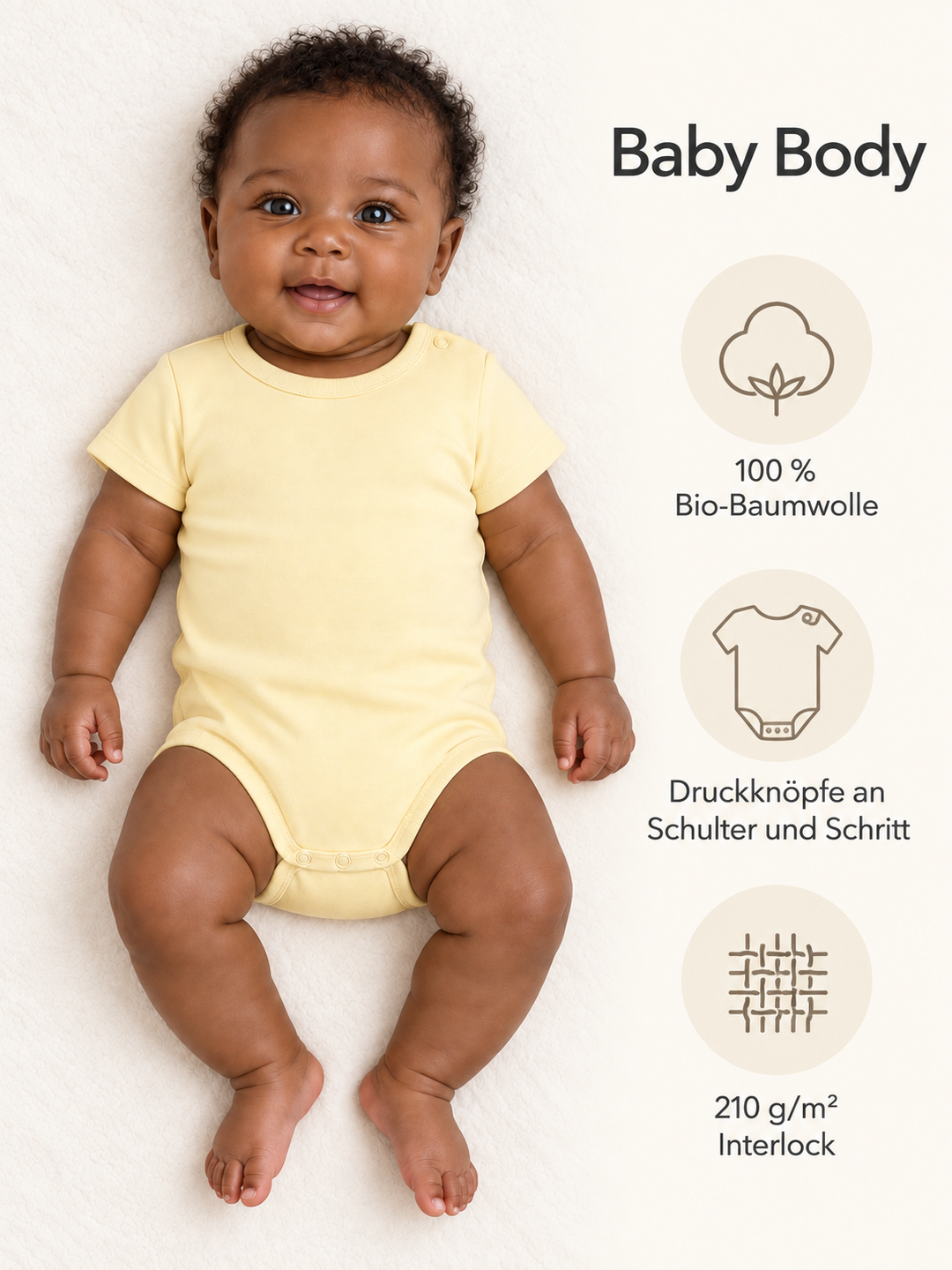 Baby Body in Buttergelb – Produktdetails