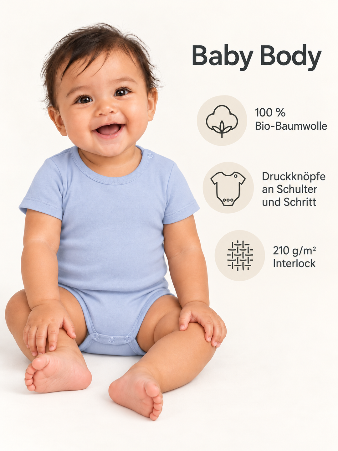 Baby Body in Hellblau – Produktdetails