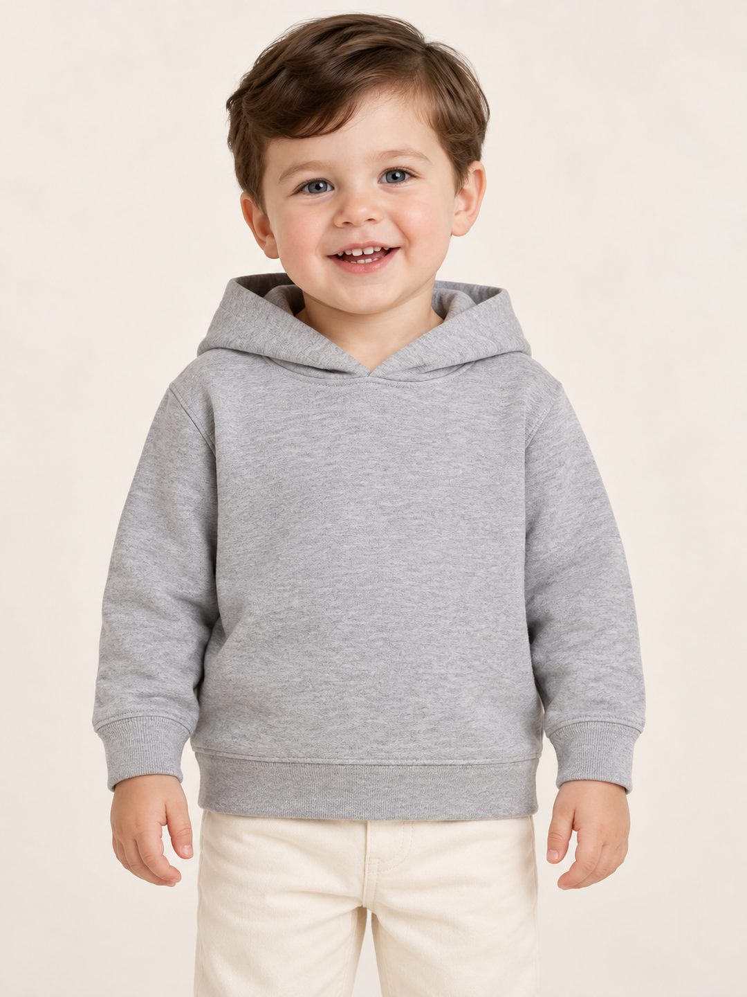Baby Hoodie in Grau – Modelansicht