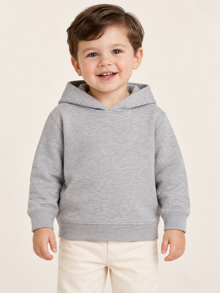Baby Hoodie in Grau – Modelansicht