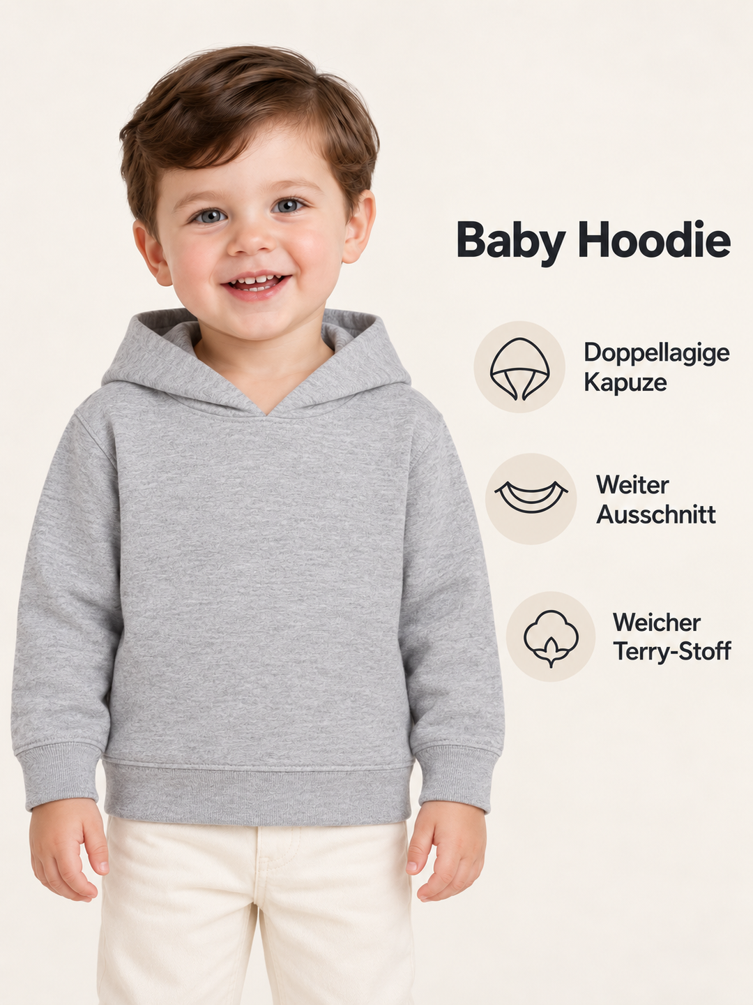 Baby Hoodie in Grau – Produktdetails