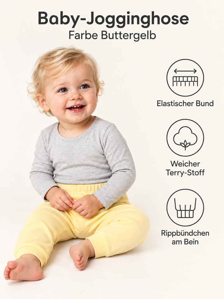 Baby Jogginghose in Buttergelb – Produktdetails