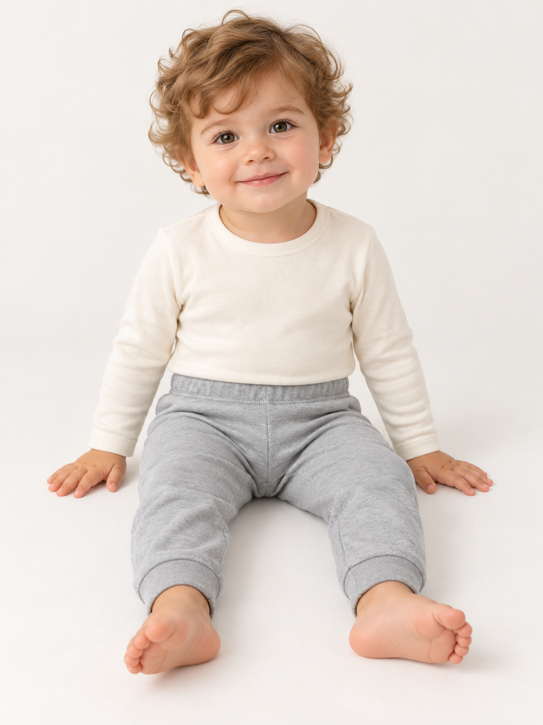 Baby Jogginghose in Grau – Modelansicht