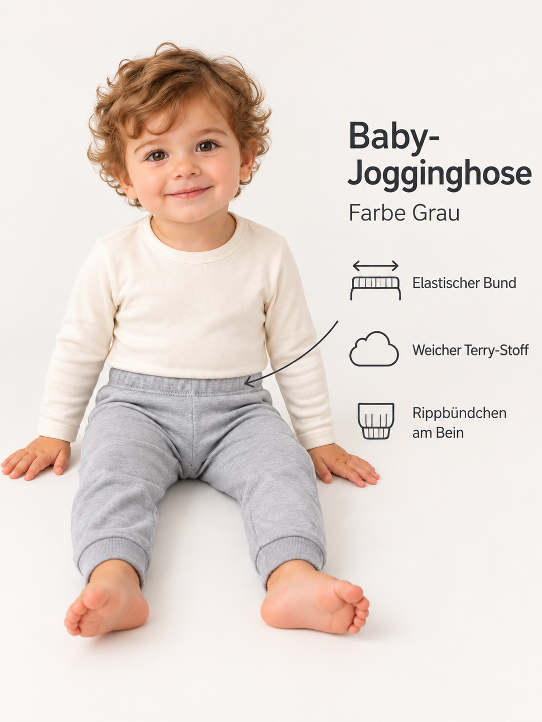 Baby Jogginghose in Grau – Produktdetails