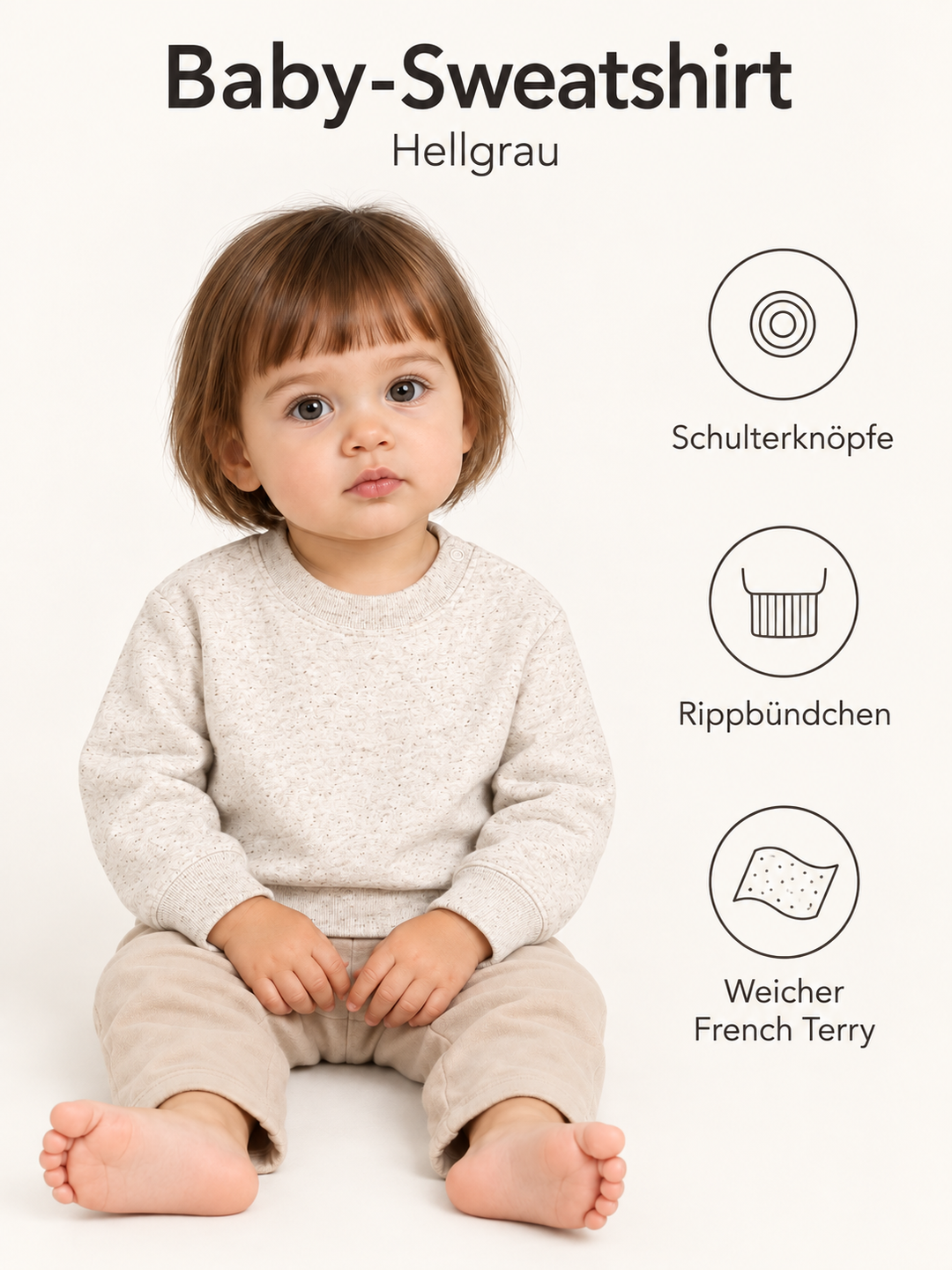 Baby Sweatshirt in Hellgrau – Produktdetails