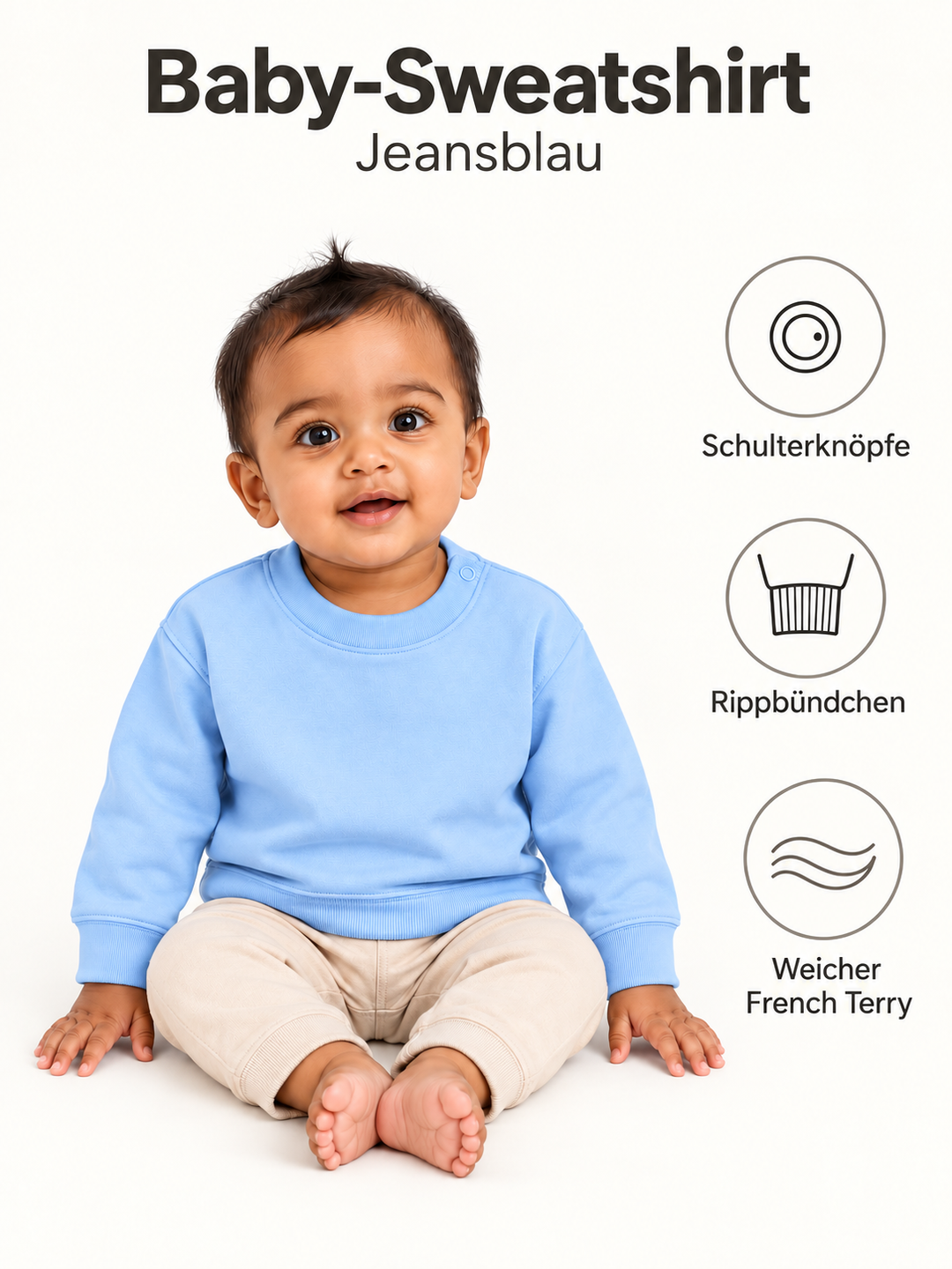 Baby Sweatshirt in Jeansblau – Produktdetails