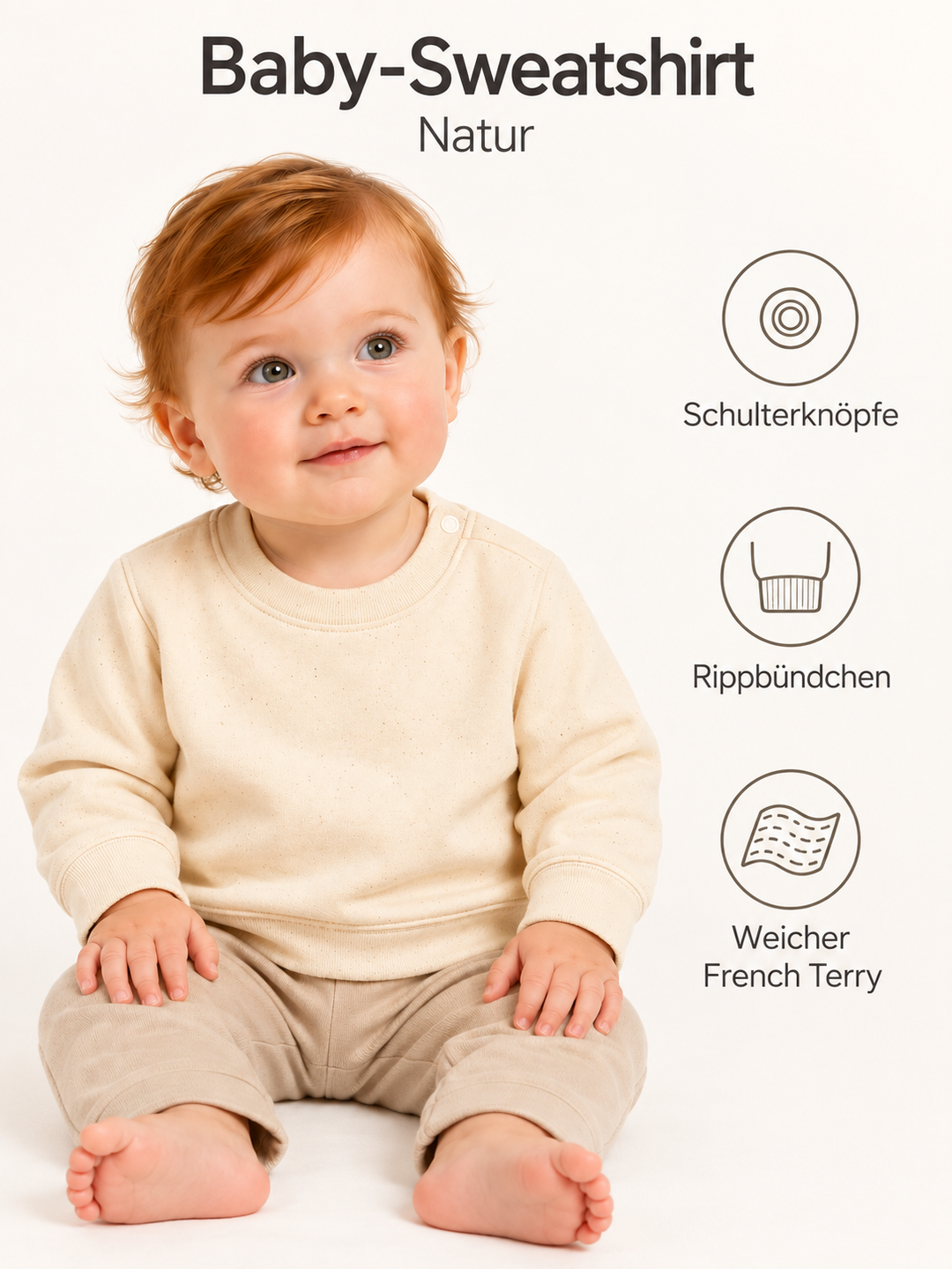 Baby Sweatshirt in Natur – Produktdetails