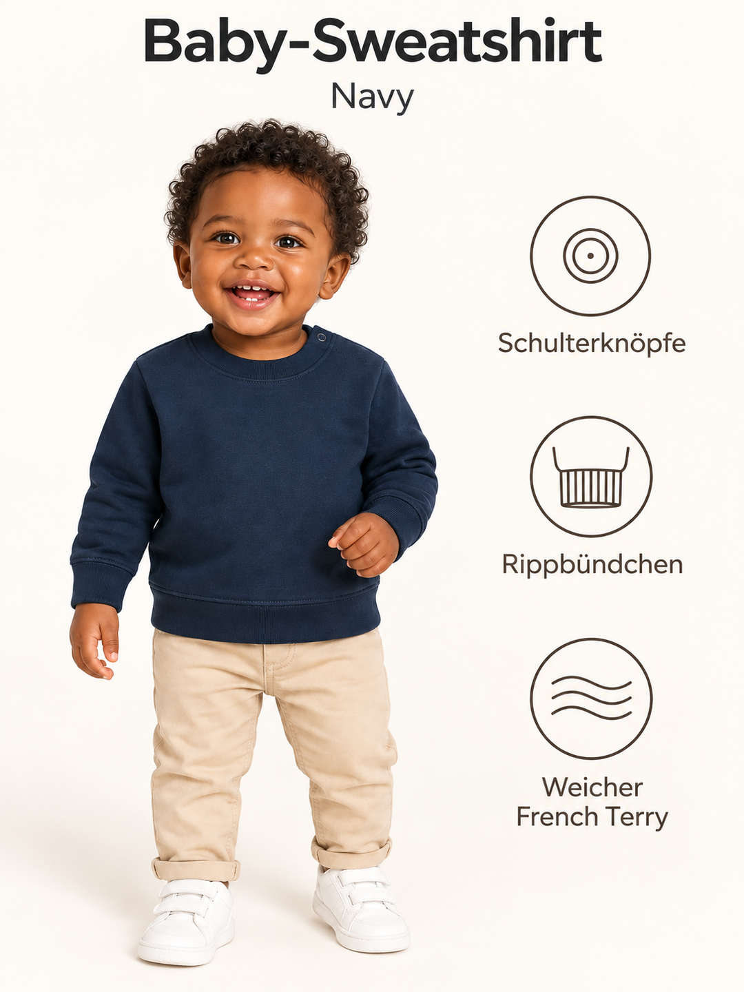 Baby Sweatshirt in Navy – Produktdetails
