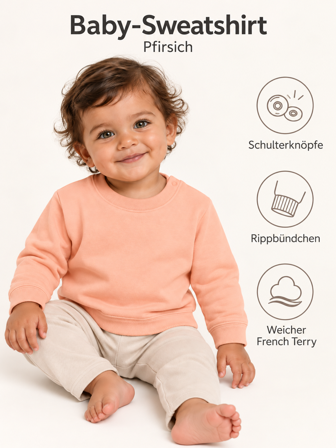 Baby Sweatshirt in Pfirsich – Produktdetails