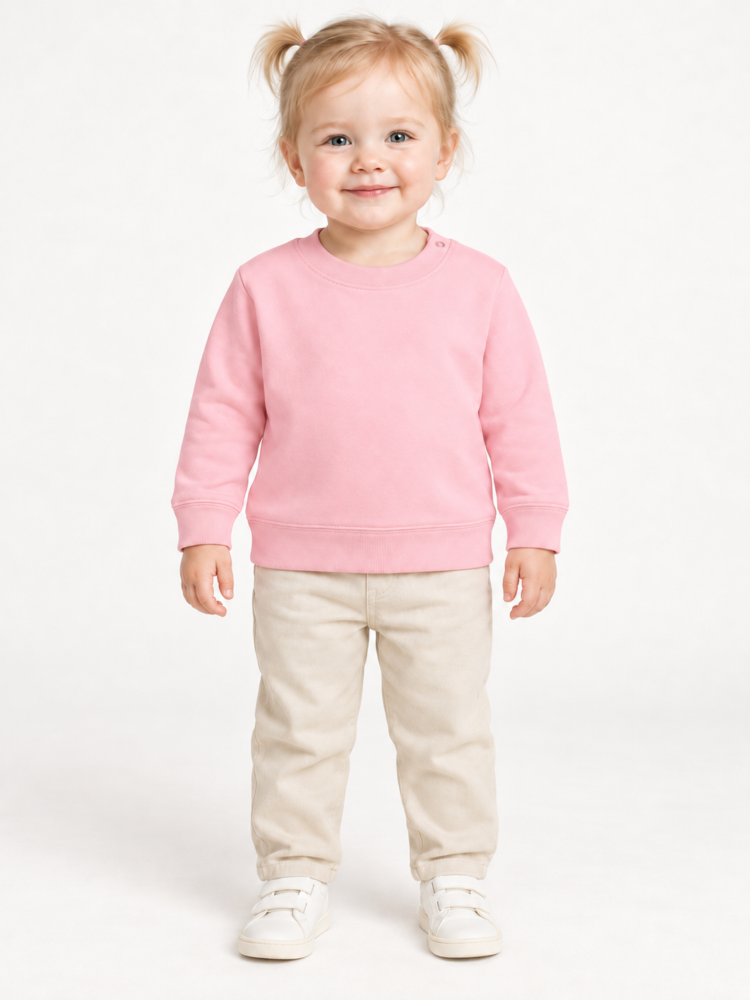 Baby Sweatshirt in Rosa – Modelansicht