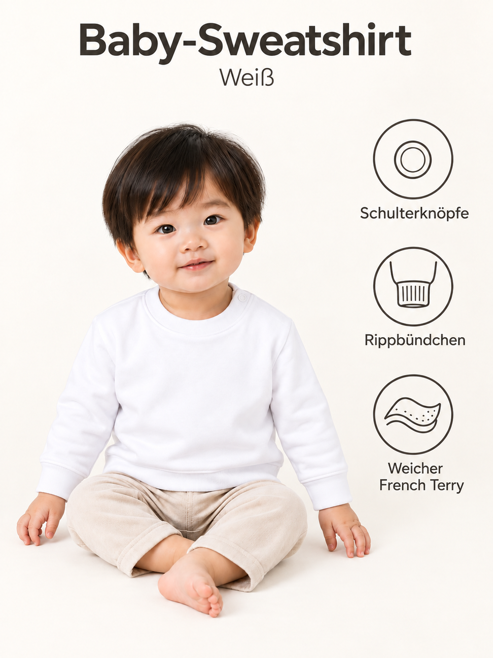 Baby Sweatshirt in Weiß – Produktdetails
