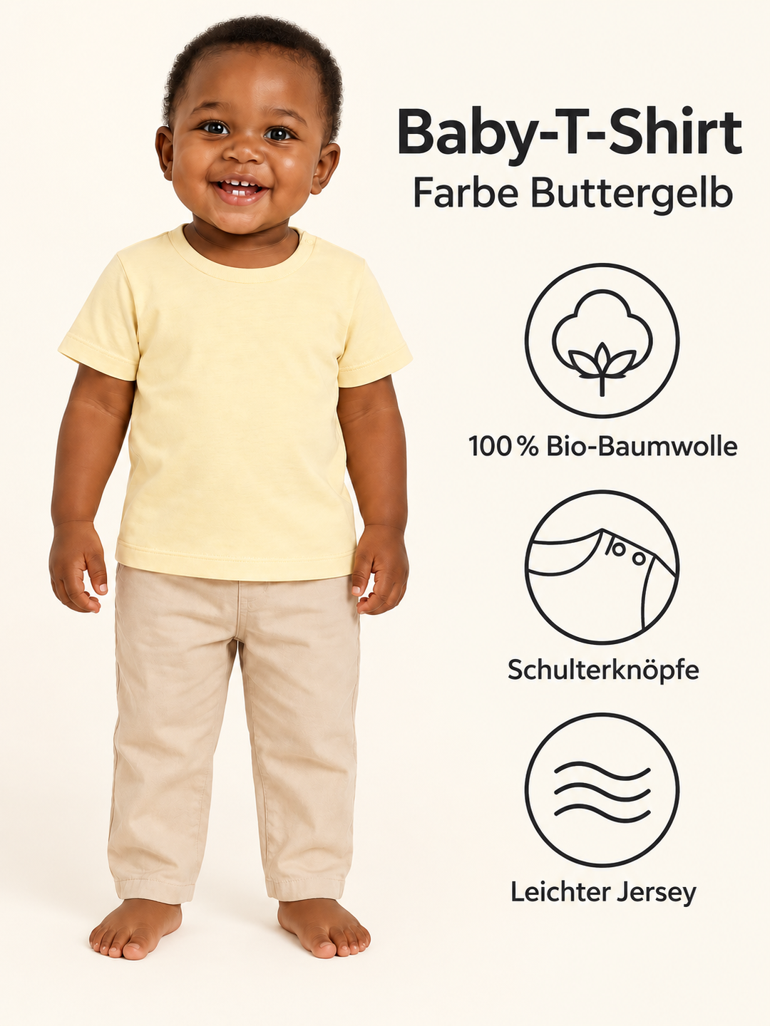 Baby T-Shirt in Buttergelb – Produktdetails