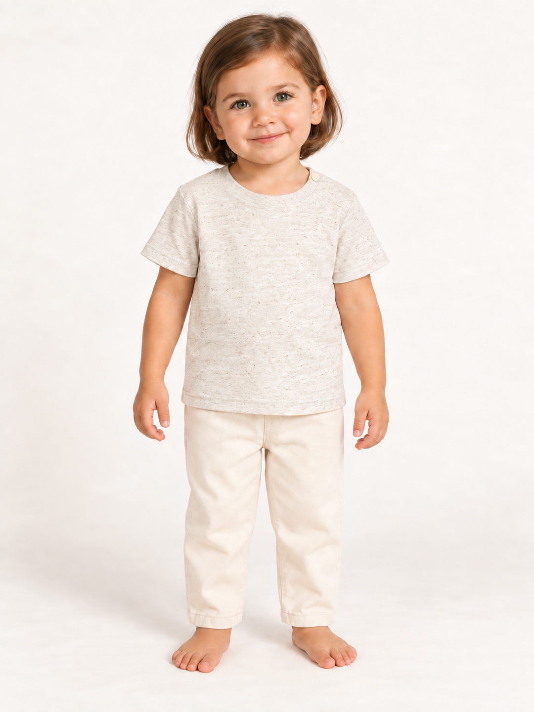 Baby T-Shirt in Hellgrau – Modelansicht