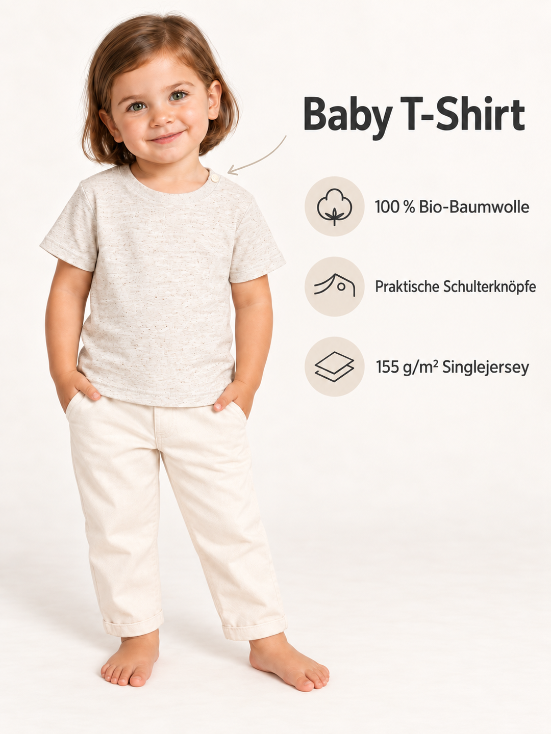 Baby T-Shirt in Hellgrau – Produktdetails